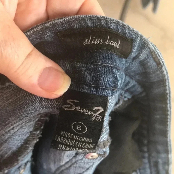 Seven7 Slim Boot Medium Wash Bling Denim Jeans - Picture 9 of 12